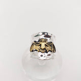 Multi Styles of Retro Emboss Rings,Bee,Butterfly,Flower,Leaf: Bee / 8