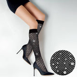 Bling Studded Grace Knee-high Fish Net Stocking: AB