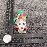Fruit Pineapple Hat Lady Acrylic Brooch