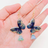 Multi Style Colorful Butterfly Flower Charm Dangle Earrings: B