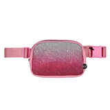 Ombre Rhinestone Fanny Pack Belt Bag: GLD / One Size