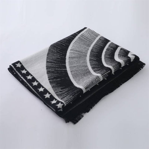 Women's Geometric Print Scarf & Wrap – 4 Colors: Black W/white