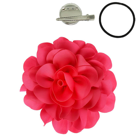 Camellia Flower Pin and Hair Clip : Hot Pink