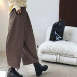 Women's Plus Size Wide Leg Baggy Casual Pants: Black / XL