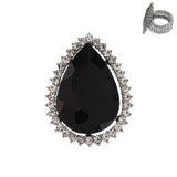 Tear Drop Gemstone Stretch Ring: Royal