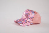Sequin Plaid Mesh Trucker Cap – Chic Statement Hat: Brown