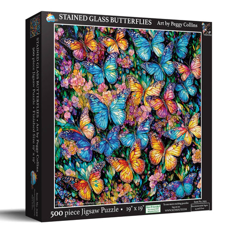 5419 Stained Glass Butterflies 500 pc Puzzle