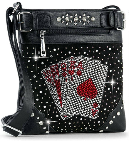 Playing Cards Crossbody Sling: Black