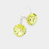 Genuine Round Crystal Lever Back Earrings: 6-VITRAIL