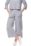 CV1086 Calista Cargo Pant in Marina White Seersucker Stripe*: XL