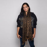 Women’s Ornamental Print Fringe Scarf – 3 Colors: Grey
