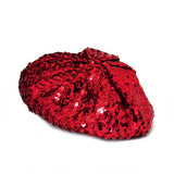 Fully Sequin Embellished Beret Hat: Purple