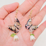 Multi Style Colorful Butterfly Flower Charm Dangle Earrings: B