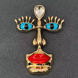 Creative Enamel Face Brooch