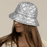 Shiny Quilted Bucket Hat
: Silver