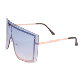 Blue Designer Shield Sunglasses: Color / Multi Tone / One Size