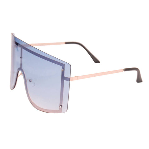 Blue Designer Shield Sunglasses: Color / Multi Tone / One Size