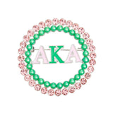 Brooch Pink Green AKA Round Brooch