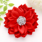 Pearl Pointed Flower Ribbon Brooch / Hair Clip: Purple