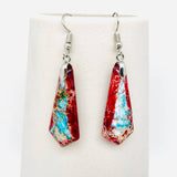 Colored Emperor Stone Geometric Agate Chakra Earrings - CS: F