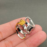 Two Tone Irregular Line 18K Gold Plated S.Steel Ring - FGS