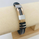 Men's Silicone Titanium Steel  Bracelet: Silver