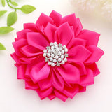 Pearl Pointed Flower Ribbon Brooch / Hair Clip: Purple