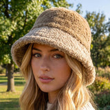 Mixed Faux Fur Loose Bucket Hat: KA