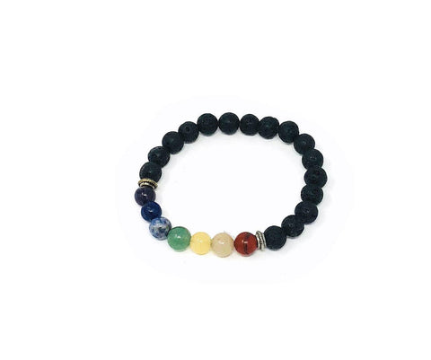 #15 Lava beads with 7 chakra bracelet