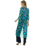 MISSY 3PC CARDIGAN TANK, PANT NECKLACE SET G109395L85: NAV/TUR/GRN / S