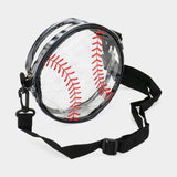 Baseball Transparent Round Crossbody Bag
: Black