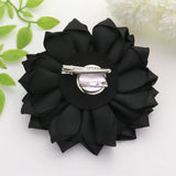 Pearl Pointed Flower Ribbon Brooch / Hair Clip: Purple