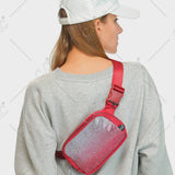 Ombre Rhinestone Fanny Pack Belt Bag: GLD / One Size