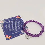 Gift for Mom Multi-style Pendant Amethyst Elastic Bracelets: Butterfly