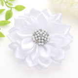 Pearl Pointed Flower Ribbon Brooch / Hair Clip: Purple