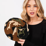 Camo Knit Beret Hat