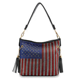 USA Rhinestone Flag Handbag