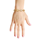 Gold Mariner Chain Bracelet: Clear / Gold / 7 + 1.5 inches