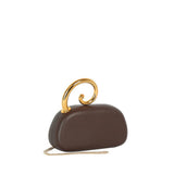Spiral Handle Oval Evening Clutch: BK