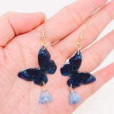 Multi Style Colorful Butterfly Flower Charm Dangle Earrings: B
