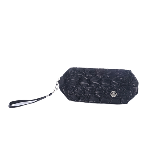 VIA FIORE Black Quilted Wristlet Pouch