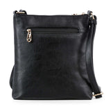 Sparkling Peacock Feather Crossbody Sling: Black