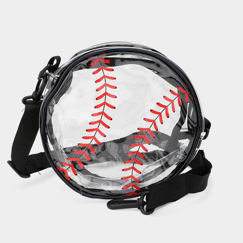 Baseball Transparent Round Crossbody Bag
: Black