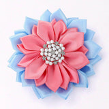 Pearl Pointed Flower Ribbon Brooch / Hair Clip: Purple