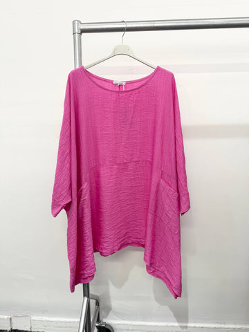 PLUS SIZE TOP WITH FRONT POCKETS: Turquoise