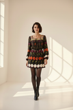 Lunar Orbit Mini Dress : Orange/Green / M
