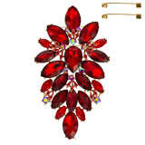 Floral Geo Shape Jeweled Cluster Brooch Pin : Christmas