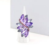 Marquise Crystal Cluster Stretch Ring: Gold Orange