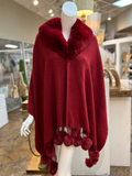 CP23112 Snow Flurry Cape w/Faux Fur Trim: 04 D Red