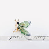 Resin Wings Rhinestone Butterfly Brooch